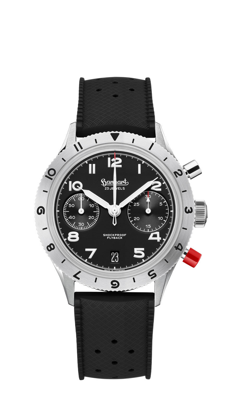 ハルカミライ 赤星ラグラン M Red Lion Mk II, 39 mm - Hanhart Chronographs